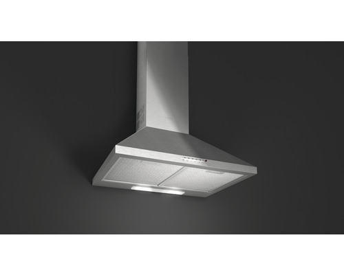 Hotă metalică cu iluminare pentru montare deasupra unei plite