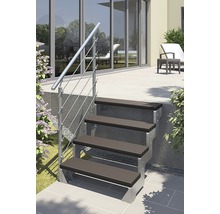 Scară exterioară cu patru trepte și balustradă din oțel inoxidabil