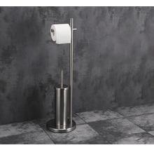 Set WC independent din oțel inoxidabil cu suport pentru hârtie igienică și perie