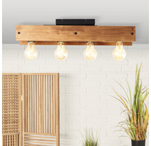 Plafonieră vintage Calandra E27 max. 4x42W, lemn/negru