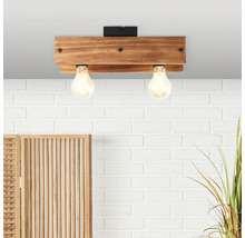 Plafonieră vintage Calandra E27 max. 2x42W, lemn/negru