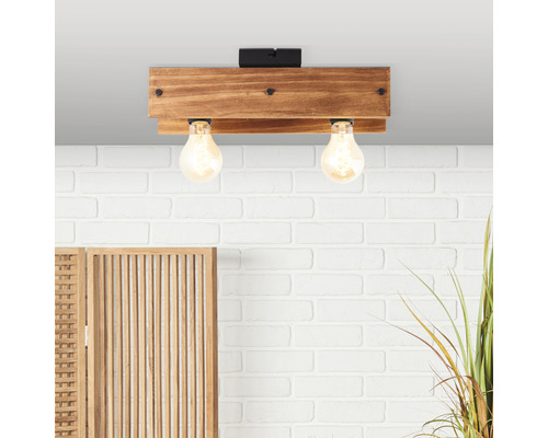 Plafonieră Calandra E27 max. 2x42W, lemn/negru