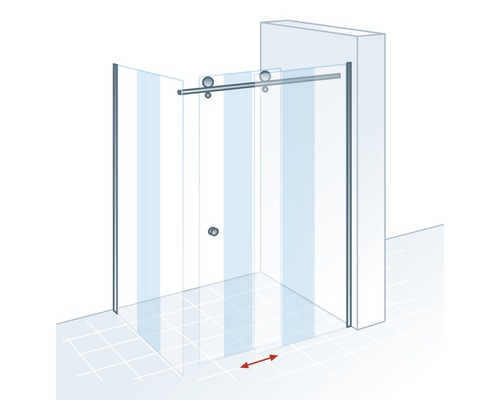 Cabină de duș cu ușă glisantă din sticlă