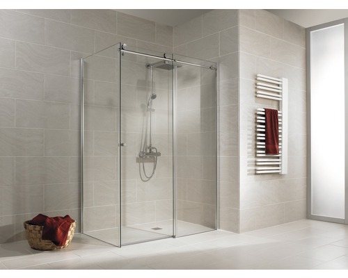Cabină de duș rectangulară Schulte MasterClass, 140x90x200 cm, ușă glisantă dreapta, sticlă securizată transparentă, profil crom
