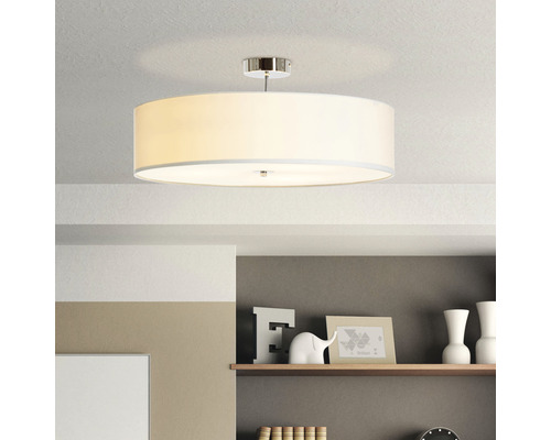 Lumină de plafon cu abajur din material textil în cameră