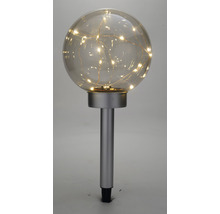 Lampă solară sferă cu LED vintage Ø200 mm, plastic argintiu-thumb-5