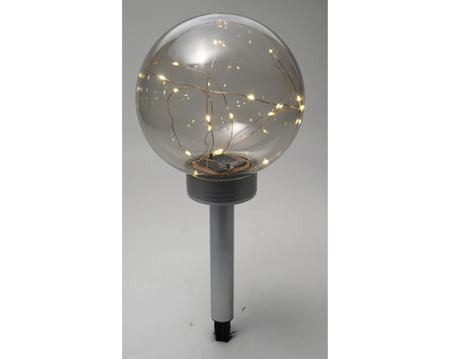 Lampă solară cu abajur sferic și țăruș de pământ