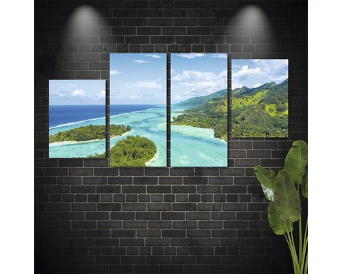Imagine de perete din mai multe părți cu o vedere a peisajului cu insule și mare