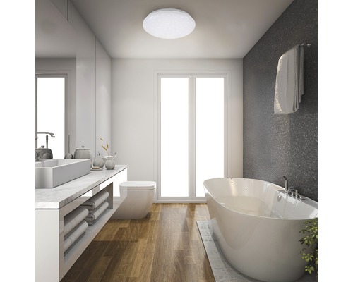 Plafonieră cu LED integrat Cool & Cosy 18W 1600 lumeni, pentru baie IP44, plastic alb Plafonieră cu LED integrat Cool & Cosy 18W 1600 lumeni, pentru baie IP44, plastic alb