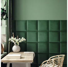 Panou decorativ tapițat Riviera verde 30x30 cm