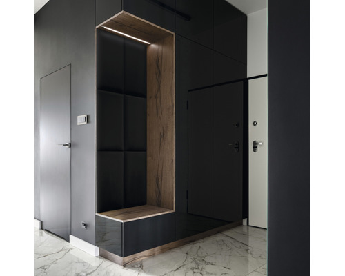 Hol cu dulap, uși și podea de marmură