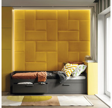 Panou decorativ tapițat Mat Velvet galben 30x60 cm