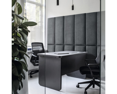 Panou decorativ tapițat Kingston gri 30x90 cm Birou cu birou, scaune de birou și panouri acustice pentru izolare fonică