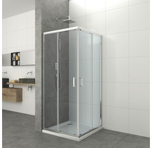 Cabină de duș pătrată Sanotechnik Elite E80SC 80 x 80 x 195 cm sistem Soft Close sticlă transparentă profil crom-thumb-1