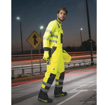 Pantaloni de lucru cu pieptar Ardon Howard Reflex din poliester galben reflectorizant, mărimea M-thumb-2