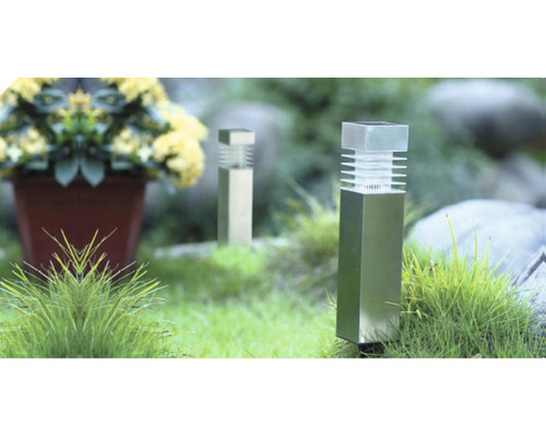 Scenă de grădină cu două lămpi solare