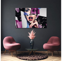 Tablou decorativ de perete cu chip de femeie în sufragerie