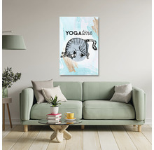 Tablou decorativ pe pânză cu o pisică făcând yoga, ca decor de perete în camera de zi