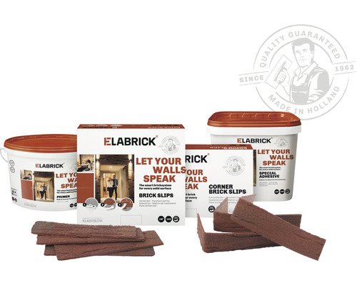 Gama de produse Elabrick cu placaje de cărămidă, grund și adeziv special