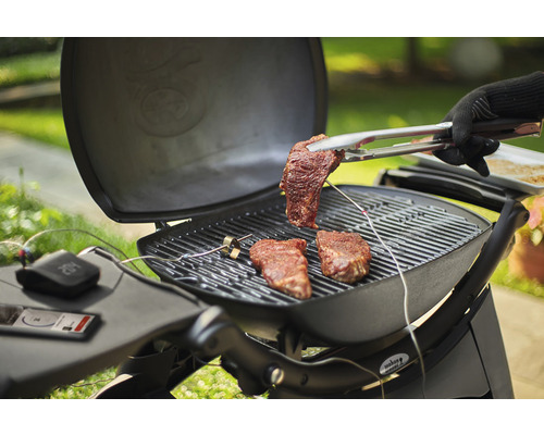 Scenă de grătar cu fripturi pe grătar și clește de grătar cu o friptură