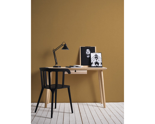 Birou cu lampă, scaun și decorațiuni în cameră