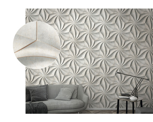 Sufragerie cu panouri de perete tridimensionale cu model floral