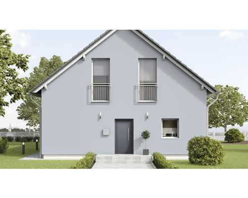 Vedere a unei case cu două etaje cu grădină