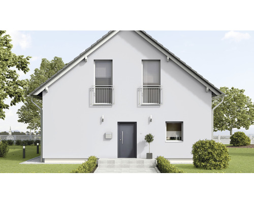 Casă unifamilială cu obloane și ușă de intrare