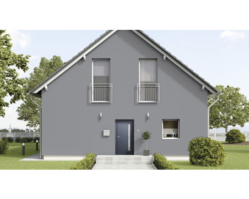 Vedere a unei case cu două etaje și grădină