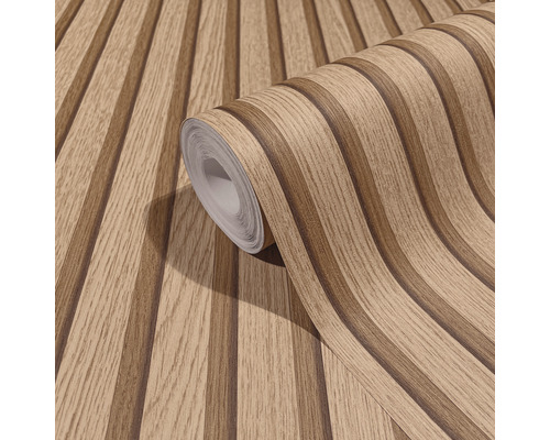 Tapet vlies Marburg 33958 Botanica model riflaj lemn 3D | HORNBACH