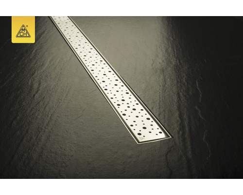 Canal de duș din oțel inoxidabil cu model punctat în baie