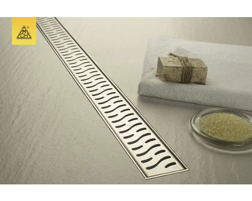 Canal de duș din oțel inoxidabil cu prosop, săpun și sare de baie