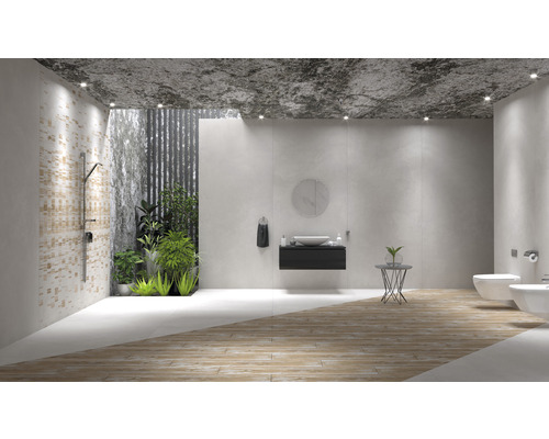 Baie modernă cu duș, lavoar, toaletă și bideu