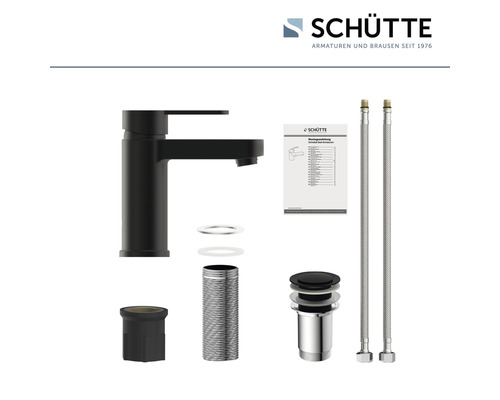 Baterie monocomandă Schütte neagră cu accesorii