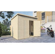 Magazie grădină Bertilo Timmo 4 pentru unelte cu podea 239x181 cm lemn netratat