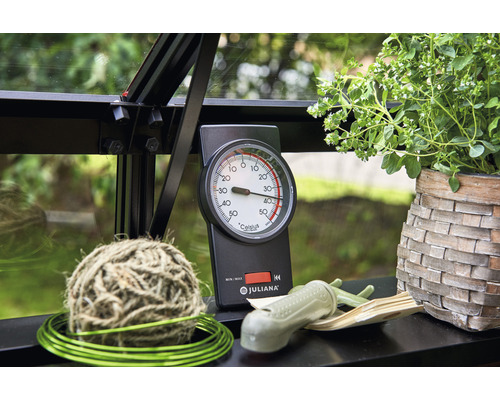 Accesorii pentru seră cu termometru, plantă în coș și sfoară de legat