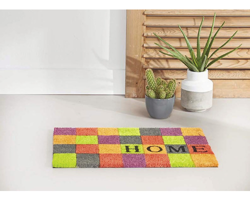 Covoraș de ușă cu model de tablă de șah și cuvântul ACASĂ