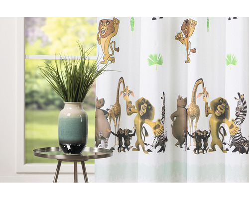 Perdea de duș cu motive Madagascar în baie