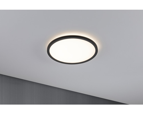 Panou cu LED integrat Auria 15W 1400 lumeni Ø29,3 cm, lumină RGBW, montaj aplicat, negru, cu telecomandă