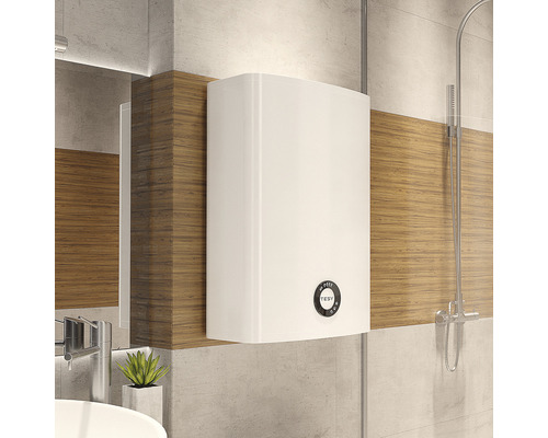 Boiler de apă montat pe perete în baie