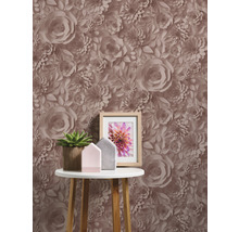 Tapet cu model floral cu flori 3D în camera de zi