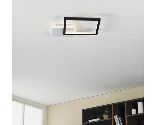 Plafonieră cu LED integrat Gafares 15W 2100 lumeni 3000-6500K, pătrată, cu telecomandă, alb/negru Plafonieră cu LED integrat Gafares 15W 2100 lumeni 3000-6500K, pătrată, cu telecomandă, alb/negru