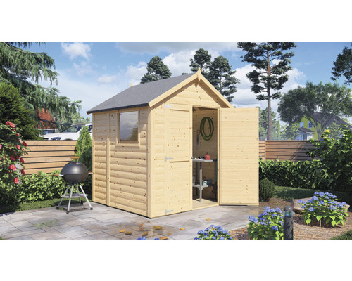 Căsuţă de grădină Konsta Blockhaus Modus cu podea 181x175 cm natur Căsuţă de grădină Konsta Blockhaus Modus cu podea 181x175 cm natur