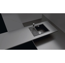 Chiuvetă bucătărie cristalite cu o cuvă Schock Ronda D-100L 65x50 cm, cu picurător, reversibilă, Sabbia-thumb-5
