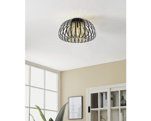 Lumină de plafon din metal cu design cu aspect de cușcă pentru interior