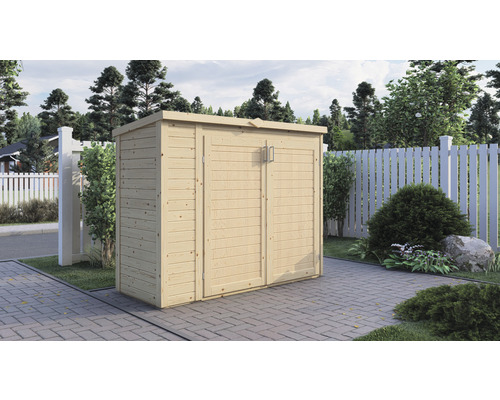 Magazie grădină Bertilo Multi-Box 3 multifuncțională 200x82x163 cm natur Dulap de grădină din lemn cu ușă dublă în exterior