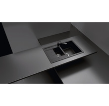 Chiuvetă bucătărie cristalite cu 1 cuvă + ½ Schock Manhattan D-150S 78x50 cm, cu picurător, reversibilă, Beton-thumb-9