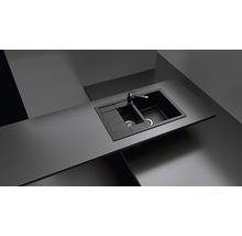 Chiuvetă bucătărie cristalite cu 1 cuvă + ½ Schock Manhattan D-150S 78x50 cm, cu picurător, reversibilă, Sabbia-thumb-9