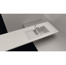 Chiuvetă bucătărie cristalite cu 1 cuvă + ½ Schock Typos D-150S 86x43,5 cm, cu picurător, reversibilă, Alpina-thumb-6