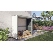 Suport pentru lemne de foc Bertilo 151x75x154 cm alb antracit